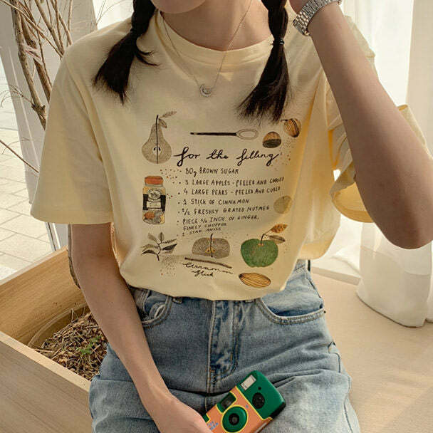 Fruit Pie Filling Tee: Cute Outfit Ideas for Concerts, Casual Days