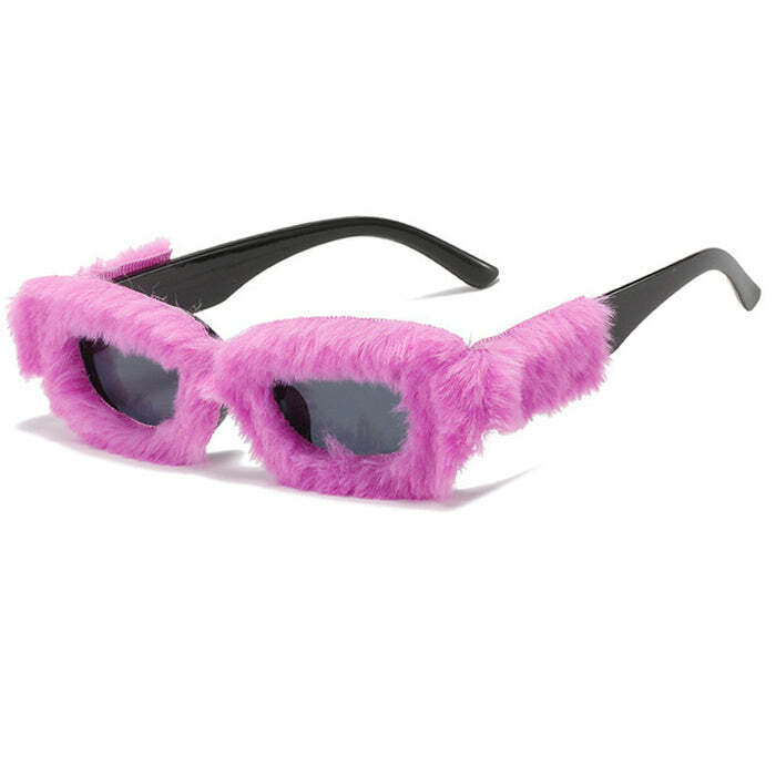 Fuzzy Sunglasses - Cute 2000s Outfits, Y2K Fashion, McBling Style