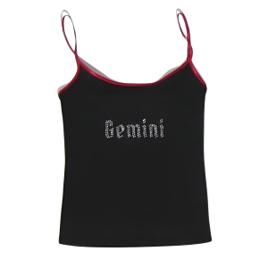 Gemini Zodiac Y2K Rhinestone Top: Trendy Outfit Ideas & Fashion Inspo