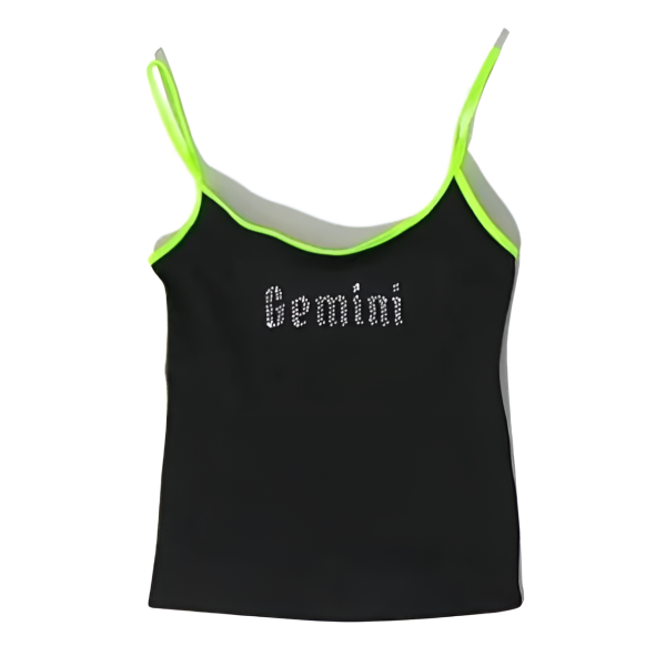 Gemini Zodiac Y2K Rhinestone Top: Trendy Outfit Ideas & Fashion Inspo