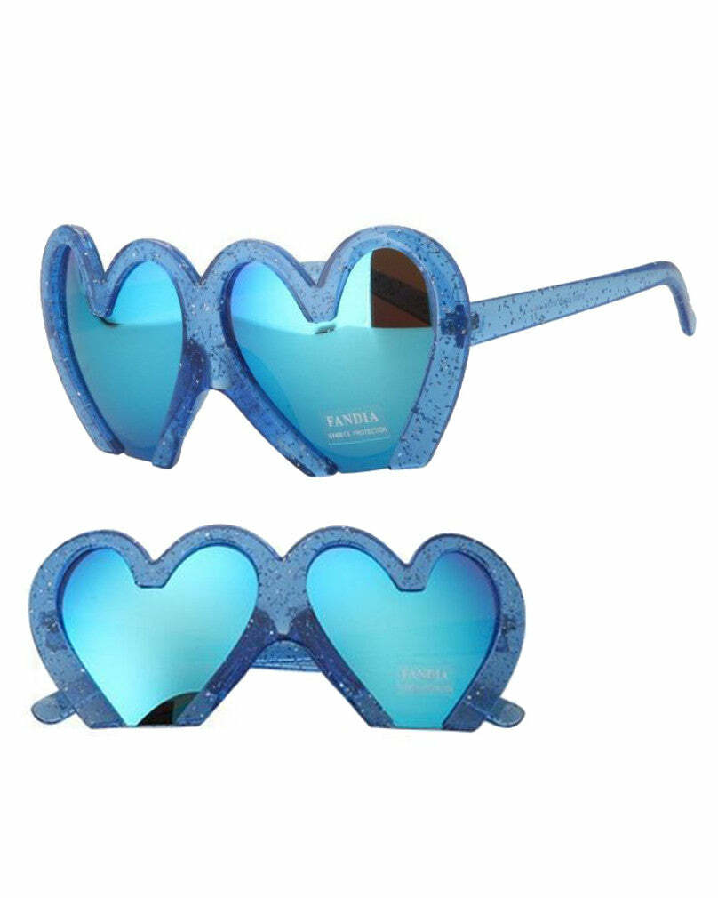 Glitter Heart Shaped Glasses for Concert Outfits & Cute Everyday Looks