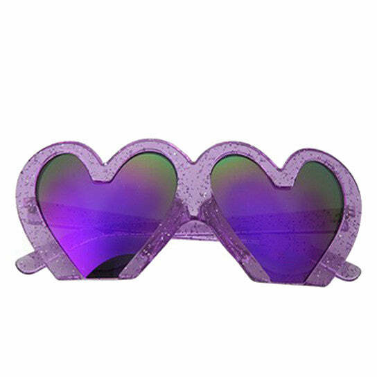 Glitter Heart Shaped Glasses for Concert Outfits & Cute Everyday Looks