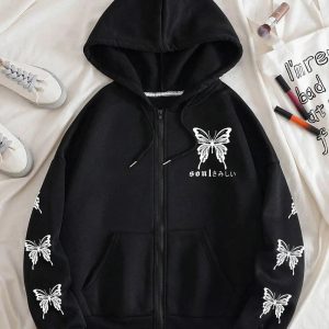 Gothic Butterfly Zip-Up Hoodie: Trendy Outfit Ideas for Every Occasion