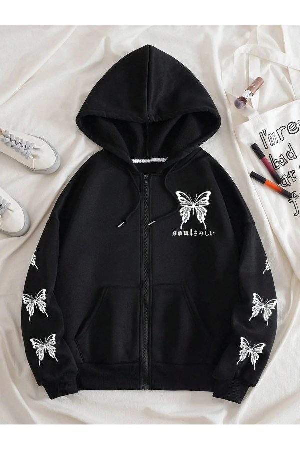 Gothic Butterfly Zip-Up Hoodie: Trendy Outfit Ideas for Every Occasion