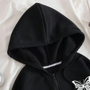 Gothic Butterfly Zip-Up Hoodie: Trendy Outfit Ideas for Every Occasion