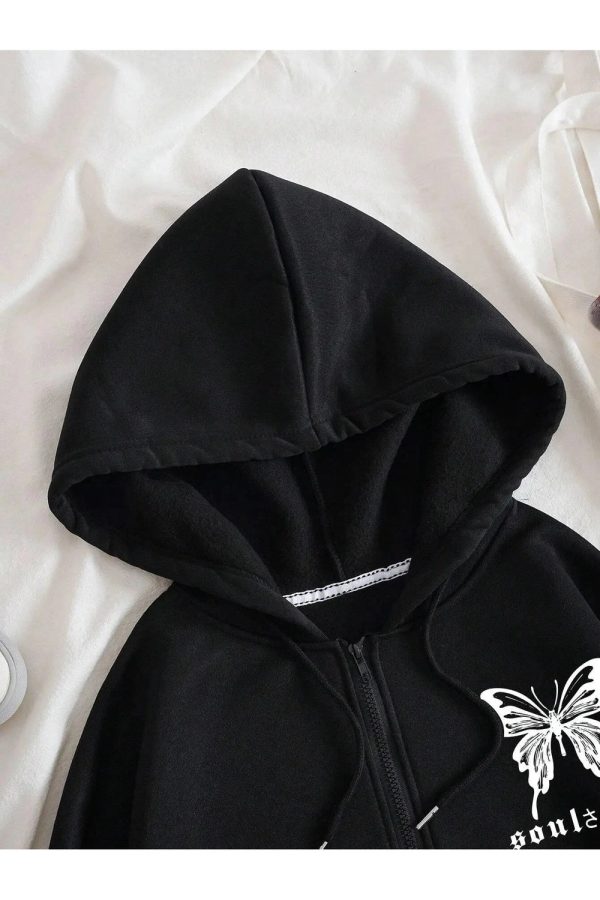 Gothic Butterfly Zip-Up Hoodie: Trendy Outfit Ideas for Every Occasion