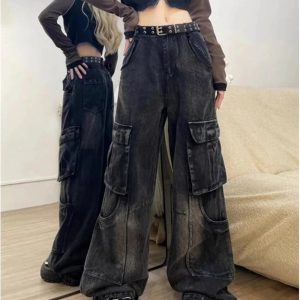 Gothic Cargo Flare Jeans: Trendy Outfit Ideas for Concerts & Casual Wear