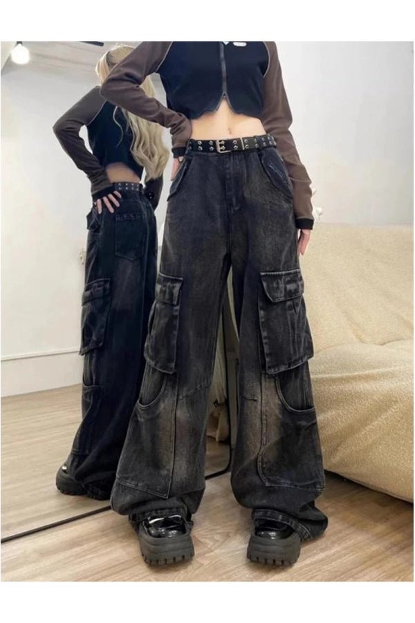 Gothic Cargo Flare Jeans: Trendy Outfit Ideas for Concerts & Casual Wear