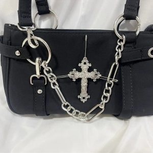 Gothic Cross Chain Shoulder Bag: Perfect for Concerts & Everyday Outfits