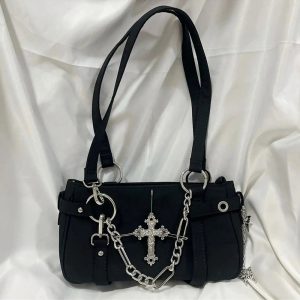 Gothic Cross Chain Shoulder Bag: Perfect for Concerts & Everyday Outfits