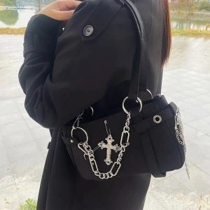 Gothic Cross Chain Shoulder Bag: Perfect for Concerts & Everyday Outfits