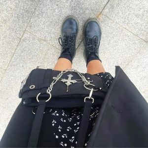 Gothic Cross Chain Shoulder Bag: Perfect for Concerts & Everyday Outfits