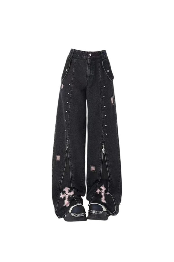 Gothic Cross Flare Jeans: Trendy Outfit Ideas for Concerts & Casual Wear