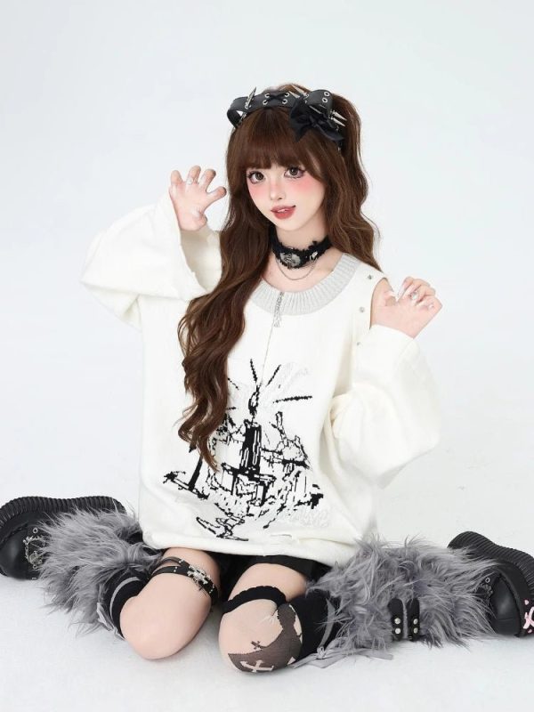 Gothic Dreamscape Sweater - Y2K Fashion, Cute 2000s Outfits, Mcbling Style