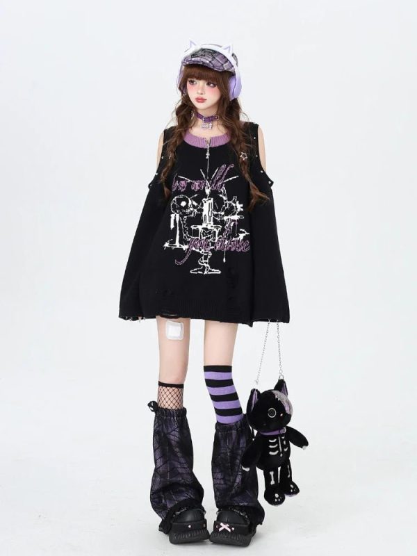 Gothic Dreamscape Sweater - Y2K Fashion, Cute 2000s Outfits, Mcbling Style