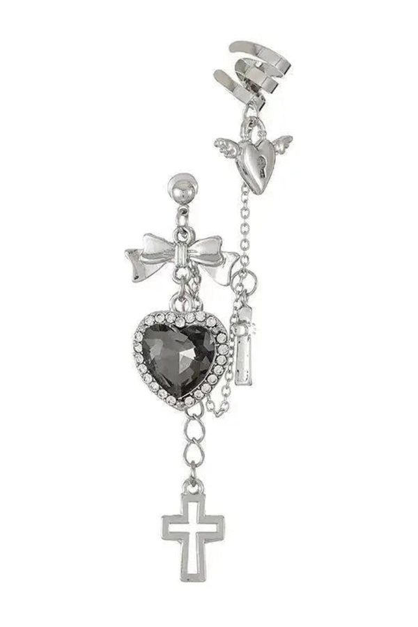 Gothic Heart Chain Drop Earrings for Stylish Outfits & Fashion Ideas