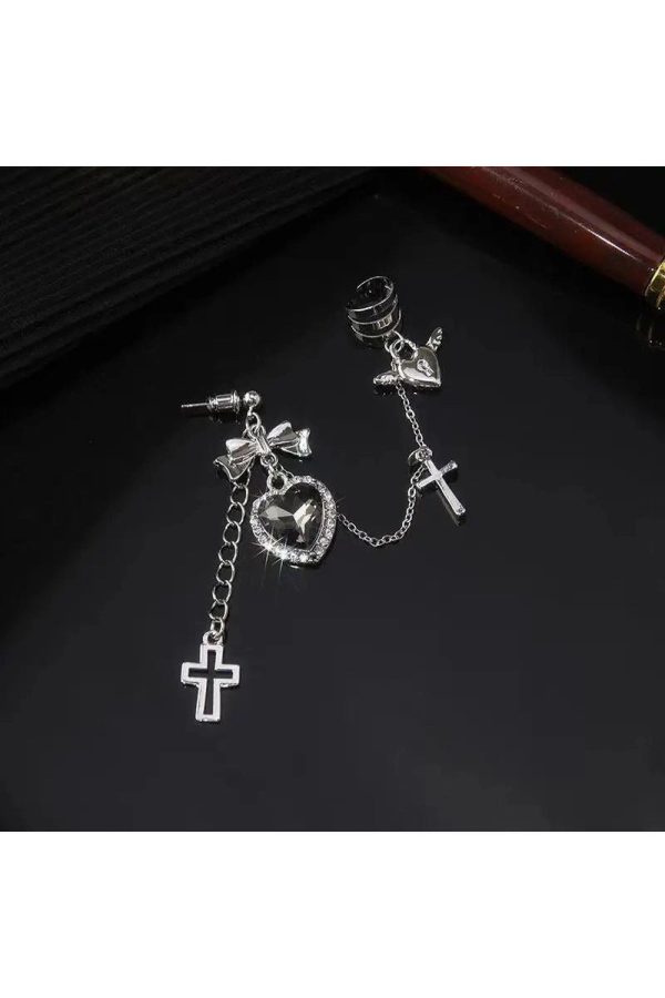 Gothic Heart Chain Drop Earrings for Stylish Outfits & Fashion Ideas