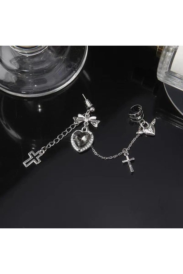 Gothic Heart Chain Drop Earrings for Stylish Outfits & Fashion Ideas