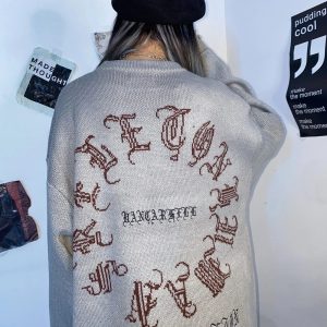 Gothic Knit Sweater: Perfect for Concerts, Casual Outfits & Date Nights