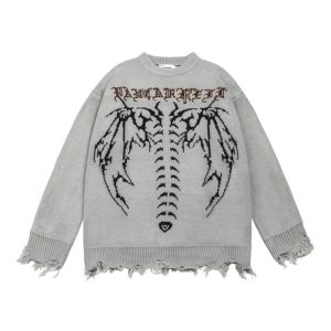 Gothic Knit Sweater: Perfect for Concerts, Casual Outfits & Date Nights