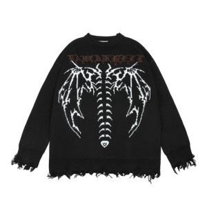 Gothic Knit Sweater: Perfect for Concerts, Casual Outfits & Date Nights