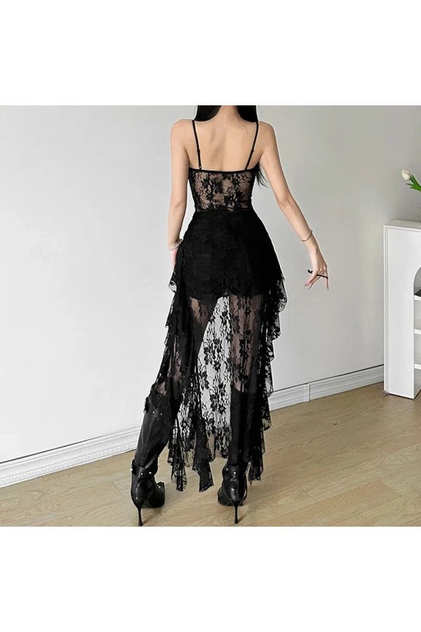 Gothic Lace High-Low Corset Dress: Perfect for Concerts & Date Nights