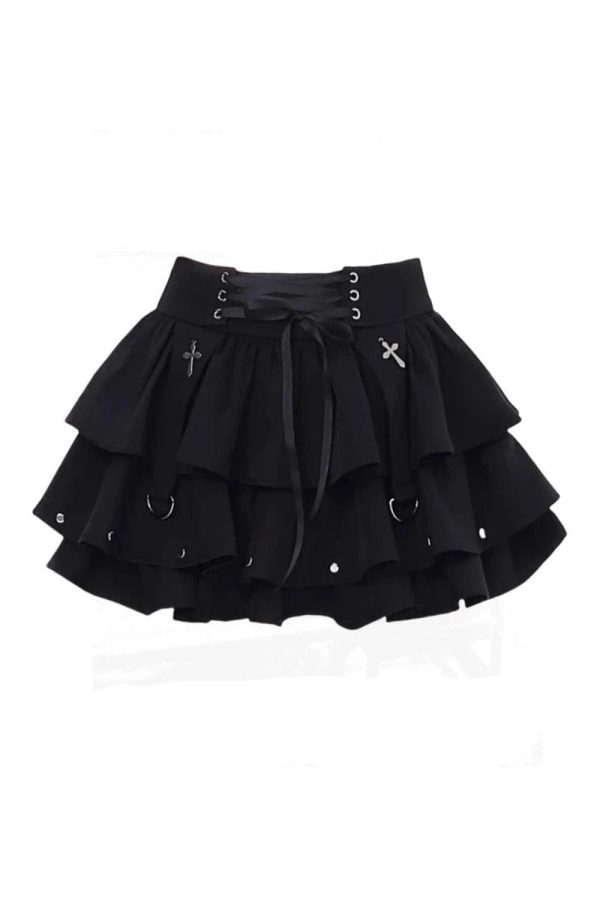 Gothic Layered Corset Skirt - Y2K Fashion, Cute 2000s Outfits, Mcbling Style