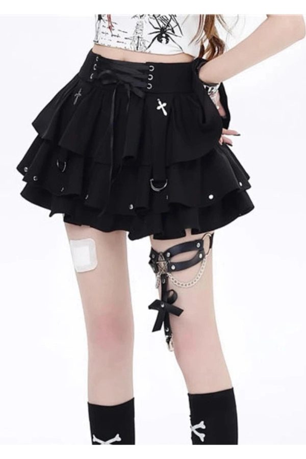 Gothic Layered Corset Skirt - Y2K Fashion, Cute 2000s Outfits, Mcbling Style