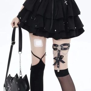 Gothic Layered Corset Skirt - Y2K Fashion, Cute 2000s Outfits, Mcbling Style