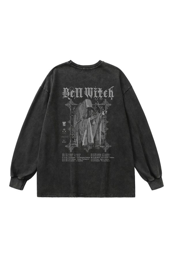 Gothic Long Sleeve Top: Perfect for Concerts, Casual Outfits