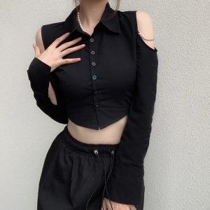 Gothic Off-Shoulder Crop Top: Trendy Outfit Ideas for Every Occasion