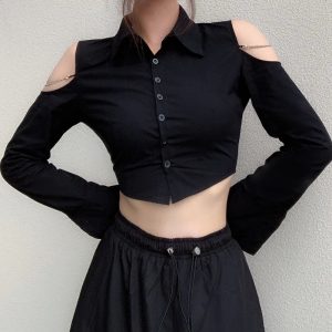 Gothic Off-Shoulder Crop Top: Trendy Outfit Ideas for Every Occasion