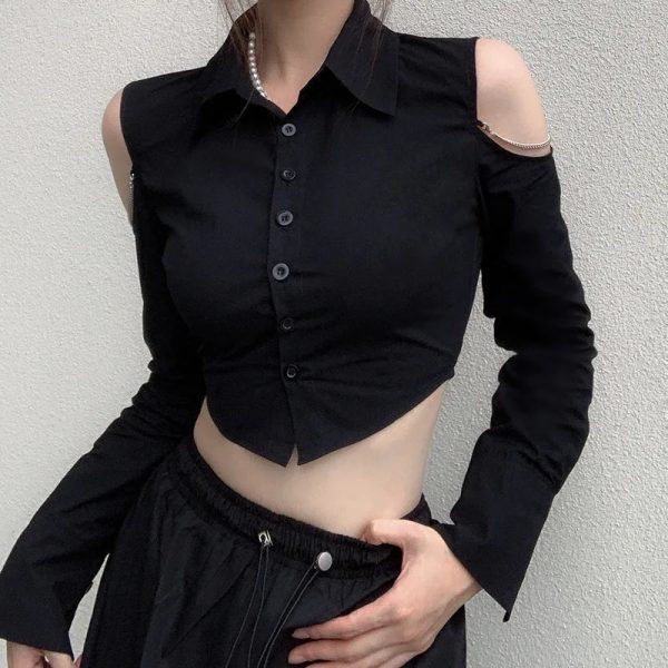 Gothic Off-Shoulder Crop Top: Trendy Outfit Ideas for Every Occasion