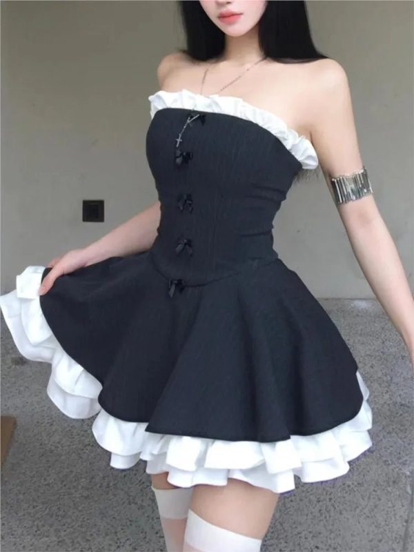 Gothic Ruffle Mini Dress: Perfect for Concerts, Parties, and Date Nights