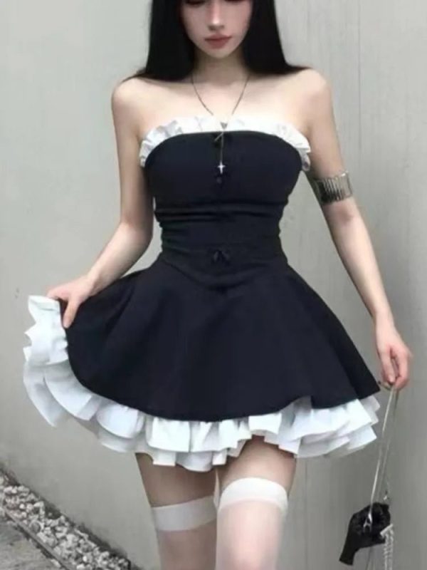 Gothic Ruffle Mini Dress: Perfect for Concerts, Parties, and Date Nights