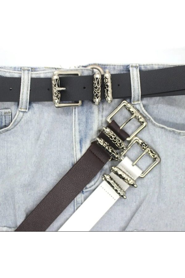 Gothic Silver Buckle White Belt for Stylish Outfits & Fashion Ideas