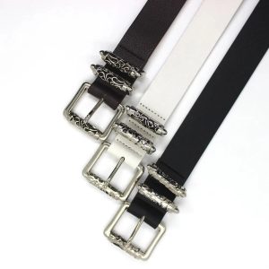 Gothic Silver Buckle White Belt for Stylish Outfits & Fashion Ideas