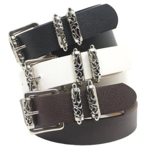 Gothic Silver Buckle White Belt for Stylish Outfits & Fashion Ideas