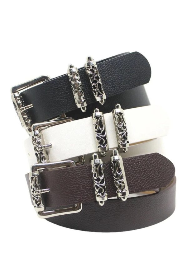 Gothic Silver Buckle White Belt for Stylish Outfits & Fashion Ideas