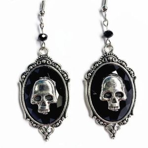 Gothic Skull Cameo Earrings: Perfect for Concert Outfits & Fashion Inspo