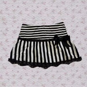 Gothic Striped Lace Mini Skirt: Trendy Outfit Ideas for Every Occasion