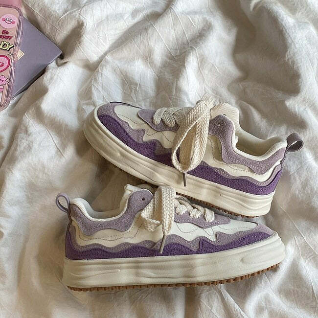 Gradient Wavy Aesthetic Sneakers for Trendy Outfits & Concert Looks