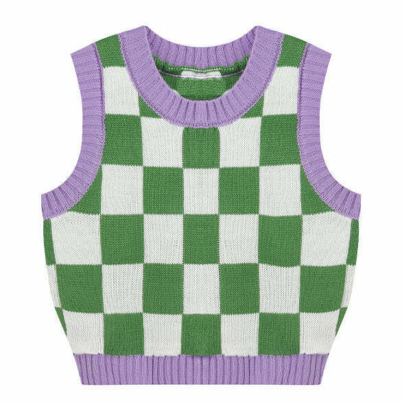 Green & Lavender Checkered Vest: Trendy Outfit Ideas for Every Occasion