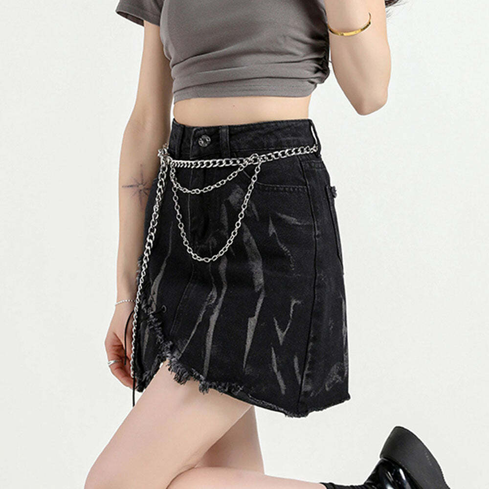 Grunge Aesthetic Black Denim Skirt: Trendy Outfit Ideas for Every Occasion