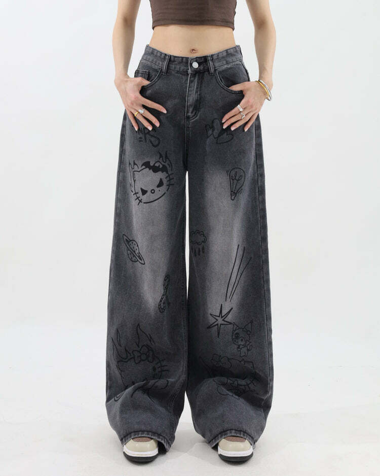 Grunge Aesthetic Cat Jeans: Trendy Outfit Ideas for Casual & Concert Looks