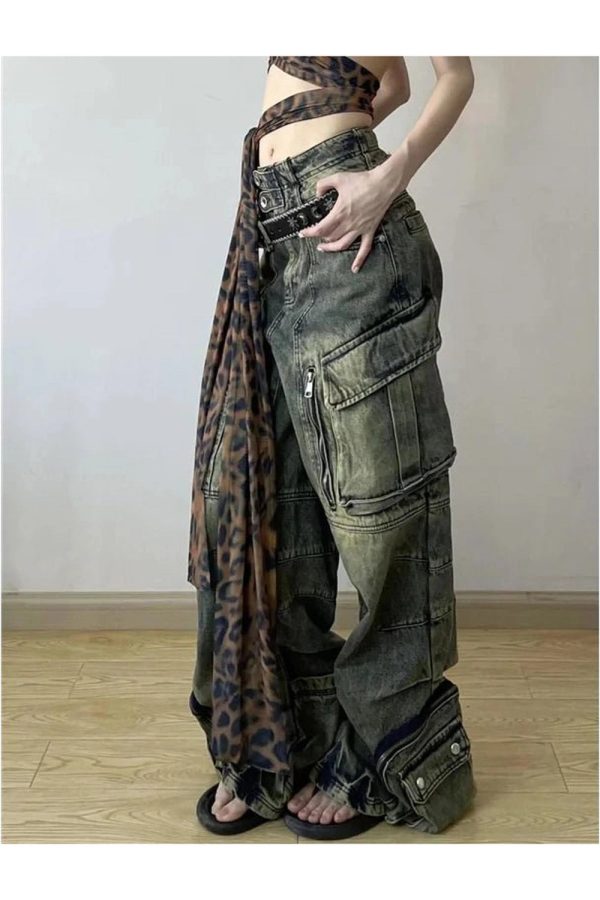 Grunge Oversized Cargo Pants - Y2K Fashion, 2000s Outfits, McBling Style