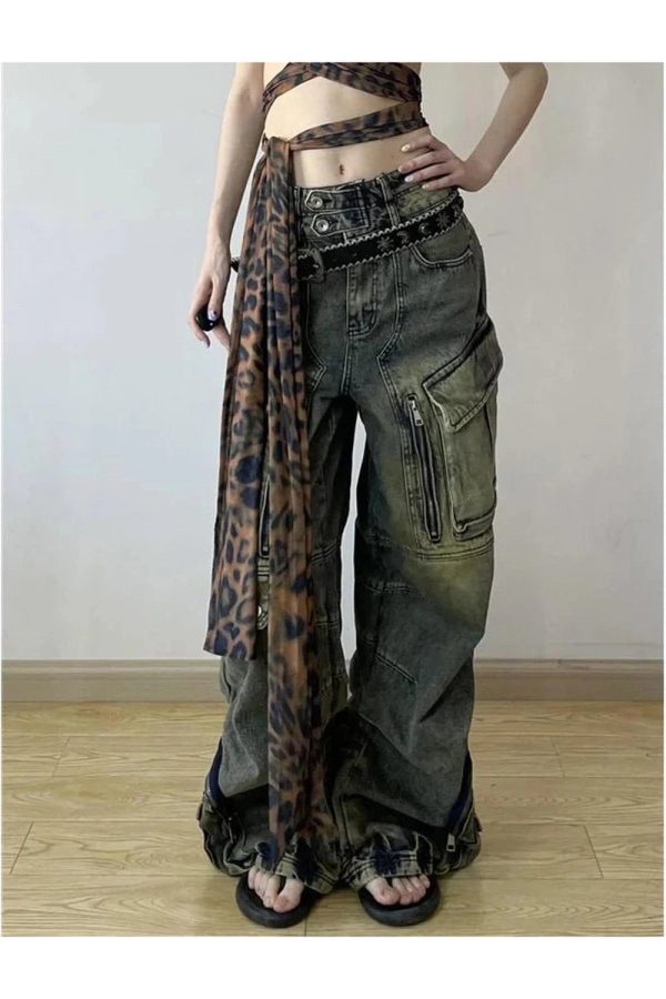 Grunge Oversized Cargo Pants - Y2K Fashion, 2000s Outfits, McBling Style