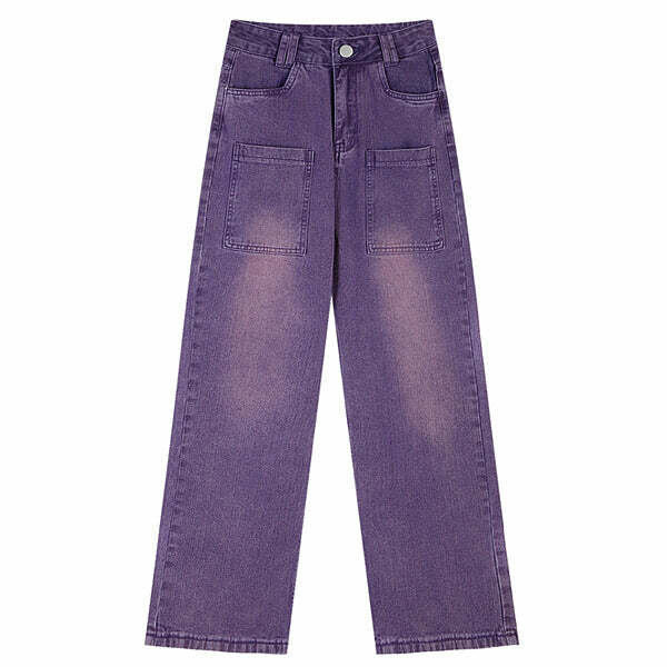 Grunge Purple Baggy Jeans: Trendy Outfit Ideas for Casual & Concert Looks