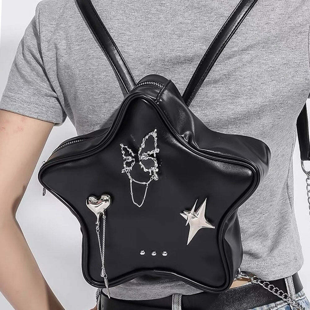 Grunge Star-Shaped Mini Backpack | Y2K Fashion, Cute 2000s Outfits