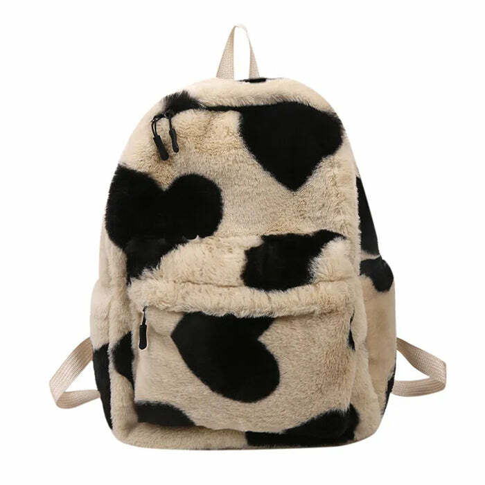 Heart Crush Fuzzy Backpack: Perfect for Concerts, Casual Outfits